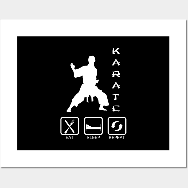 Karate - Eat Sleep Repeat Wall Art by KC Happy Shop